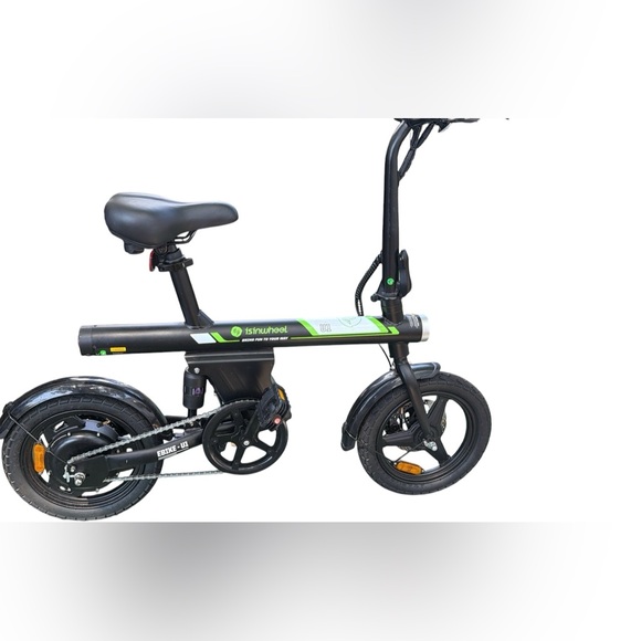 isinwheel Other - Electric Foldable Bike in Black and Green - Compact Commuter
